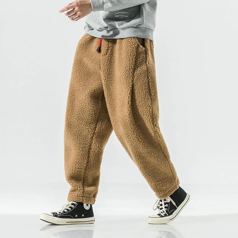Men's Lamb Wool Warm Harem Sweatpants by GJG Denim