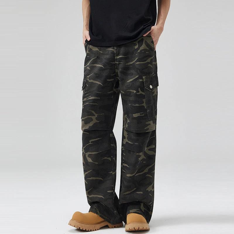 Paratrooper Camouflage Cargo Pants for Men by GJG Denim