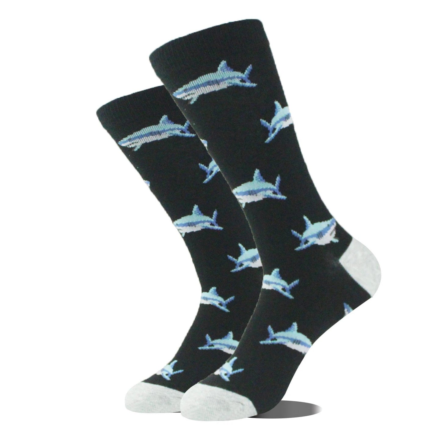 Men's Cartoon Animal Retro Oil Painting Mid-calf Socks by GJG Denim
