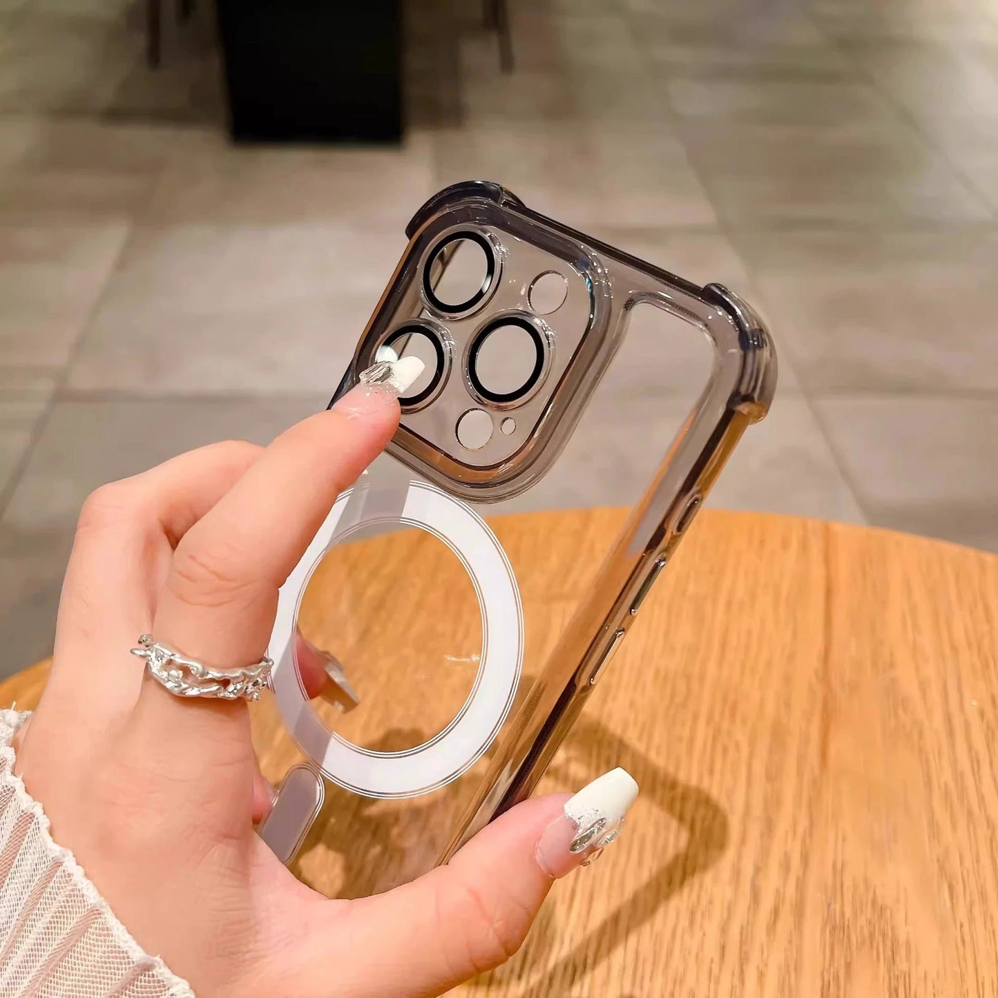 Transparent Airbag Phone Case Comes With Lens Protector All-inclusive Protective Cover by GJG Denim