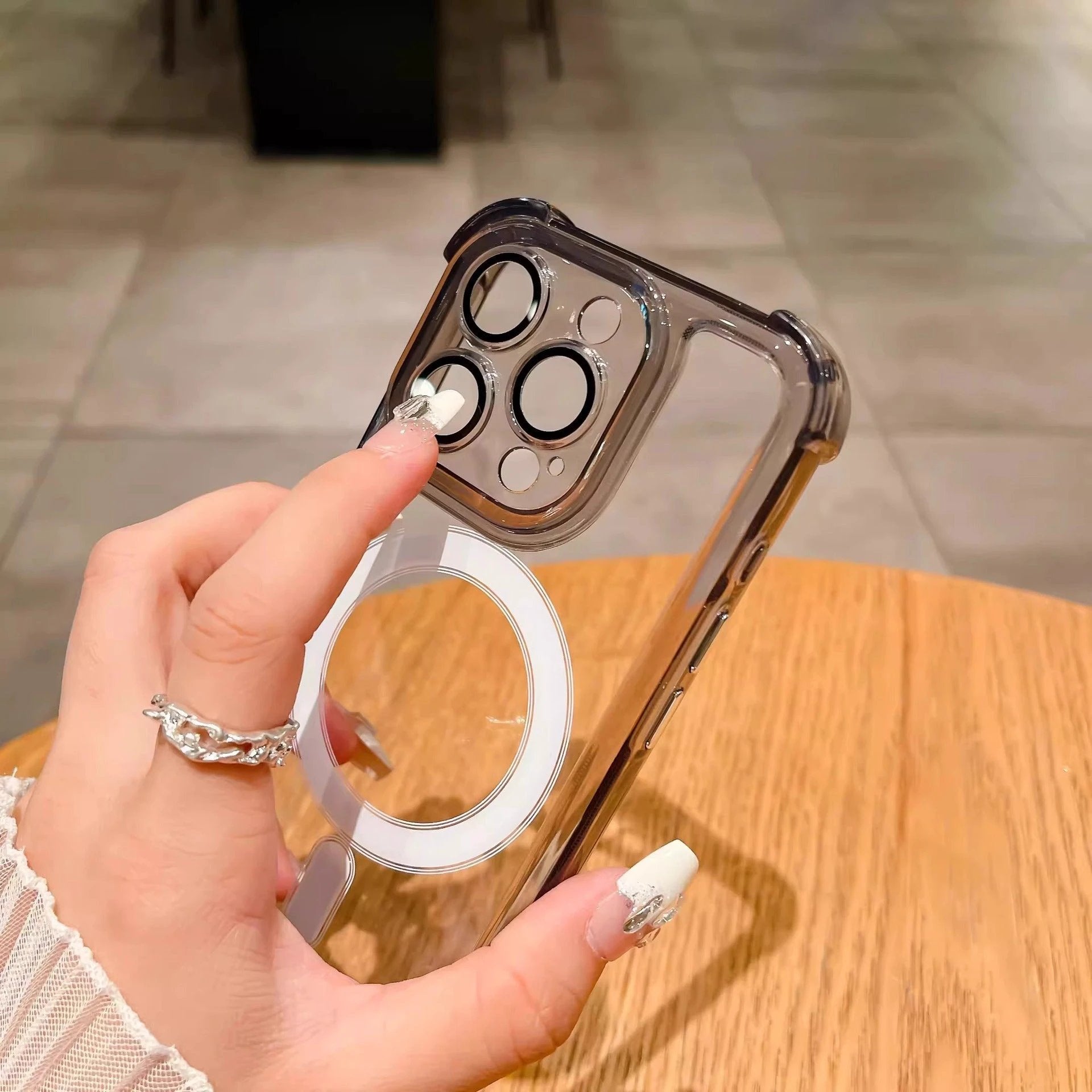 Transparent Airbag Phone Case Comes With Lens Protector All-inclusive Protective Cover by GJG Denim