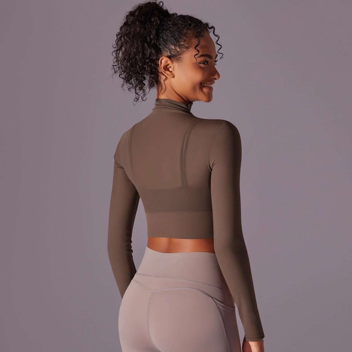 Mesh Yoga Clothes Long Sleeve Quick-drying Workout Clothes Top For Women by GJG Denim