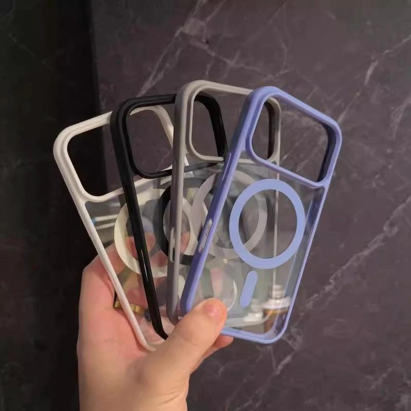 Non-yellow Phone Case Transparent Magnetic Ultra-thin Drop-resistant Protective Cover by GJG Denim