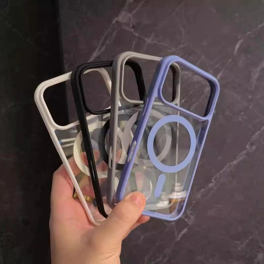 Non-yellow Phone Case Transparent Magnetic Ultra-thin Drop-resistant Protective Cover by GJG Denim
