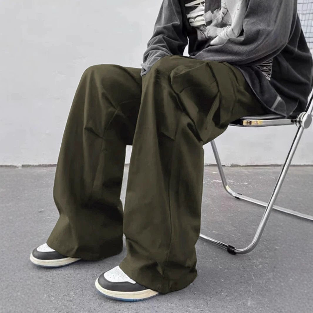 Men's Wide-leg Parachute Pants by GJG Denim