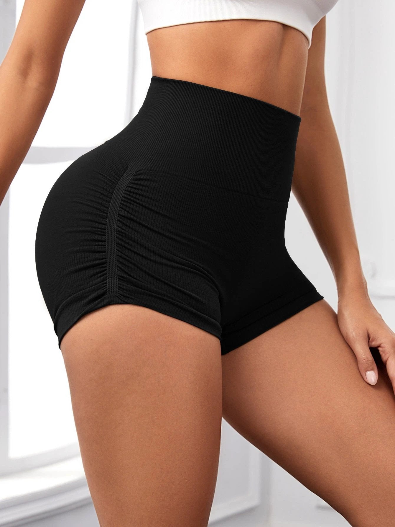 Workout Shorts For Women Scrunch Butt Lifting High Waisted Yoga Gym Seamless Booty Biker Shorts by GJG Denim