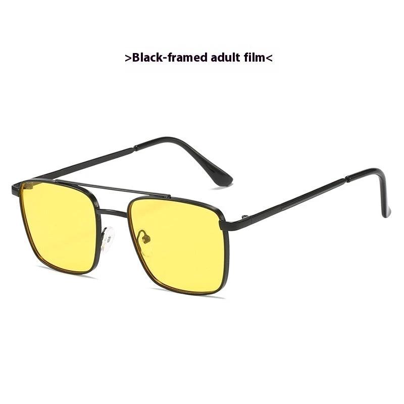Men's Square Metal UV-proof Sunglasses by GJG Denim