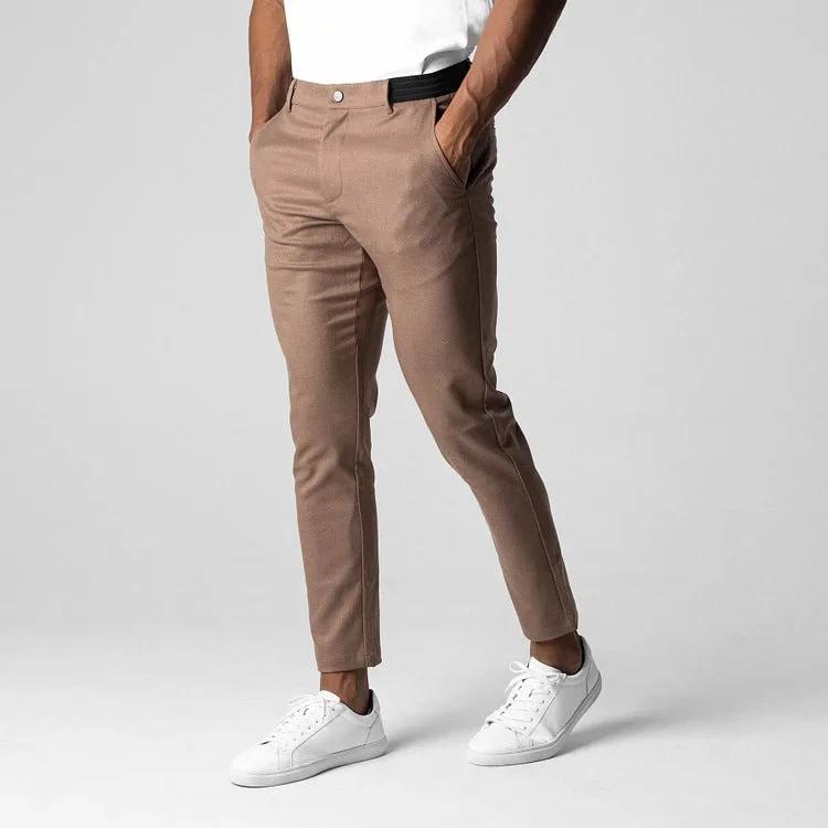 Men's Slim Business Casual Straight Pants by GJG Denim