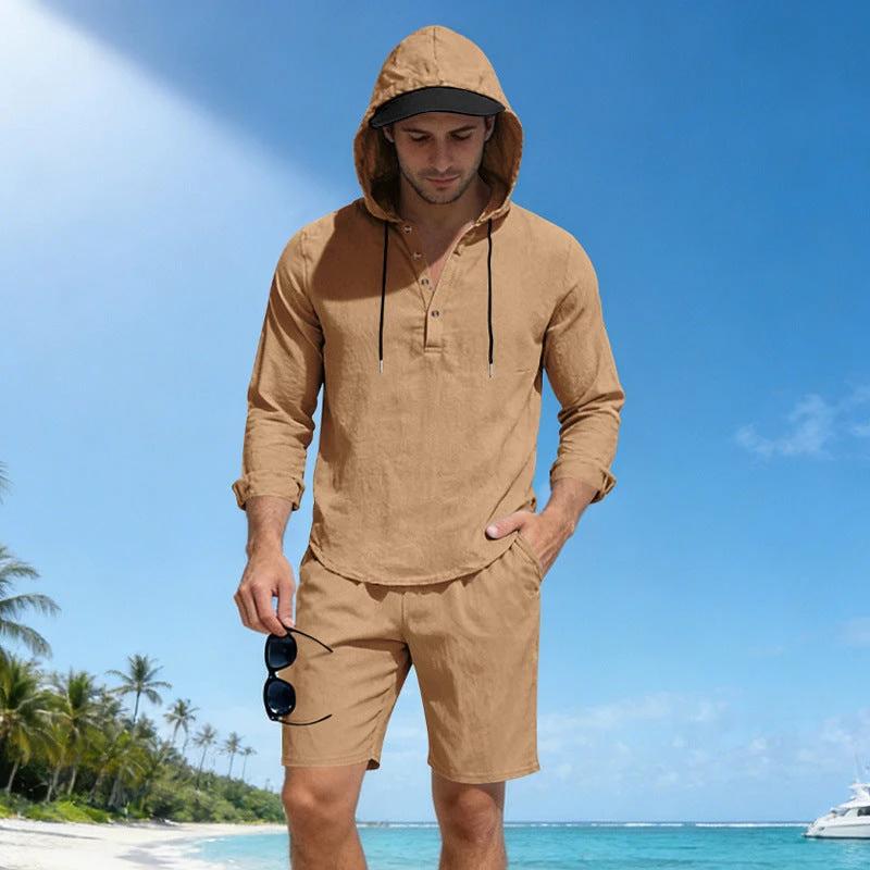 Lightweight Breathable Loose-fit Linen Men's Suit by GJG Denim