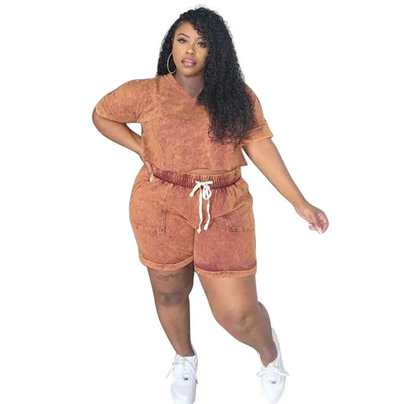 Women's Short Lace-Up Casual Shorts Set by GJG Denim