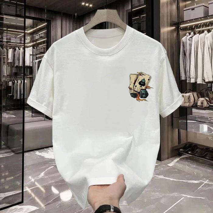 Heavy Cotton Printed Men's Short-sleeved T-shirt by GJG Denim