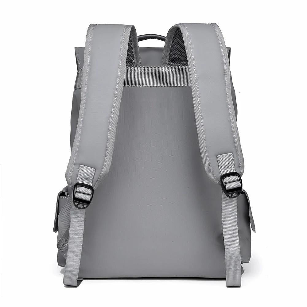 Men's Large Capacity Laminated Leather Fashionable Backpack by GJG Denim