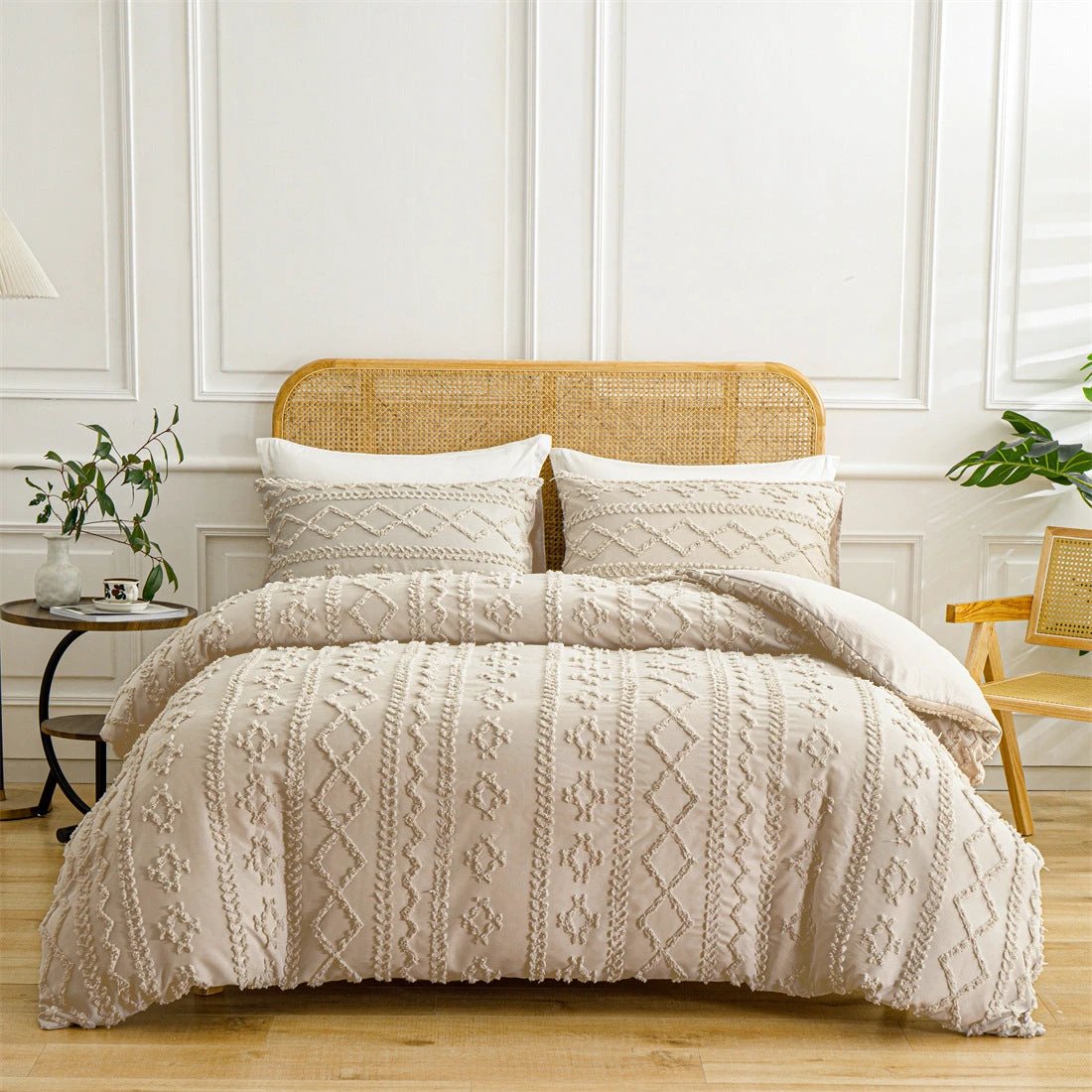 Bohemian Quilt Cover Soft Double Bed Three-piece Set by GJG Denim