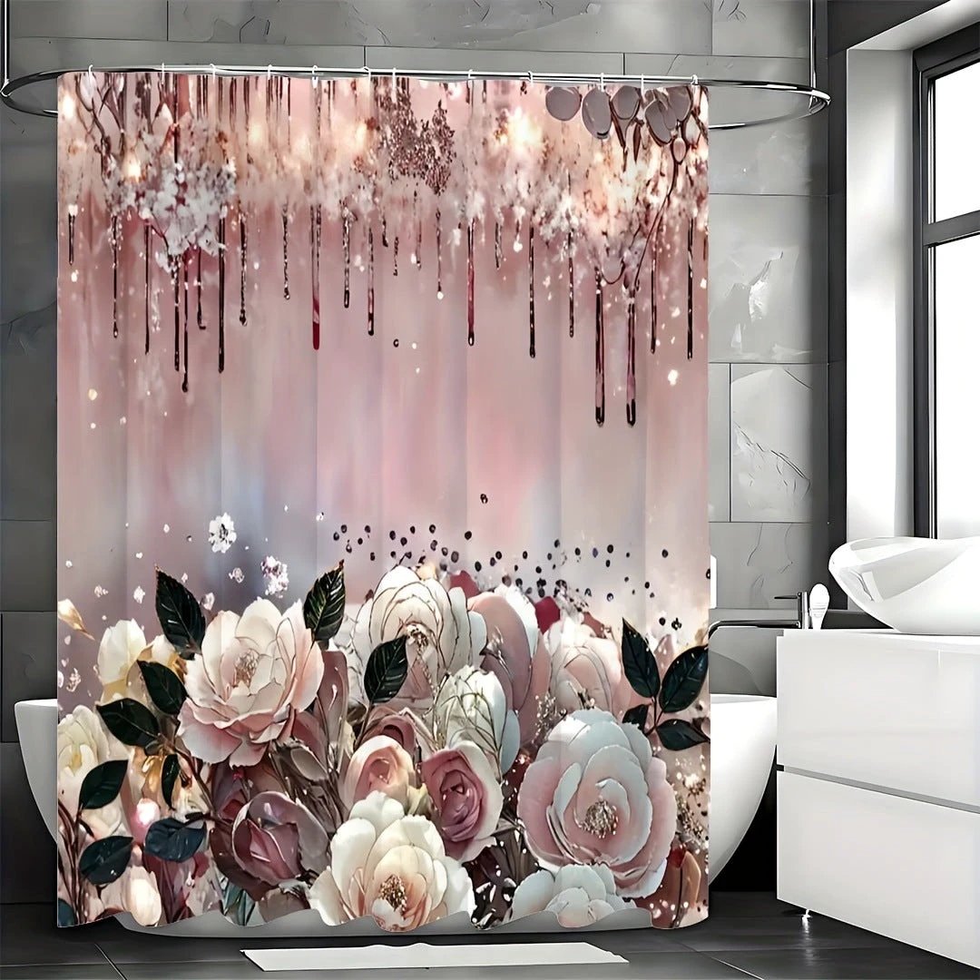 Art Flower Shower Curtain by GJG Denim