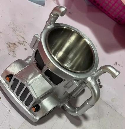 Durable Semi Truck Handcrafted Coffee Cup by GJG Denim
