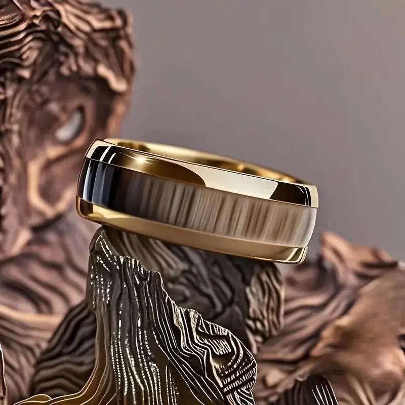 Dripping Oil Series High-Grade Titanium Steel Ring For Men by GJG Denim