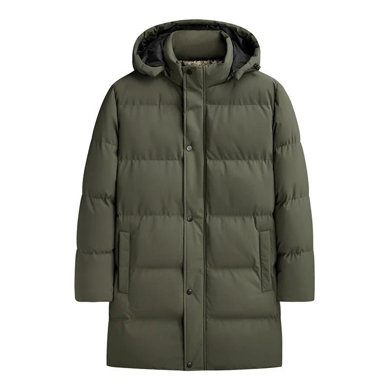Men's Thickened Thermal Long Color Cotton Coat by GJG Denim