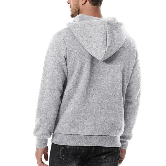 Men's Heavy Fleece-lined Half-zip Sporty Casual Hooded Sweatshirt by GJG Denim