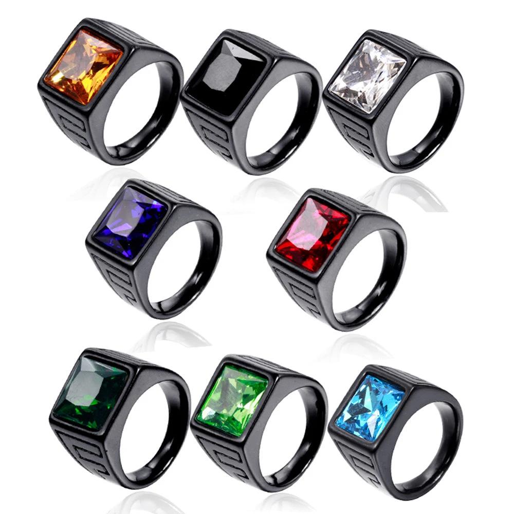 Retro Trendy Men's Stainless Steel Ring by GJG Denim