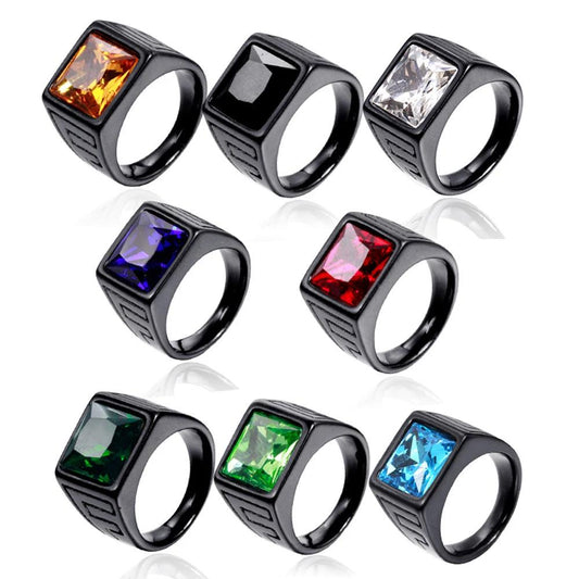 Retro Trendy Men's Stainless Steel Ring by GJG Denim
