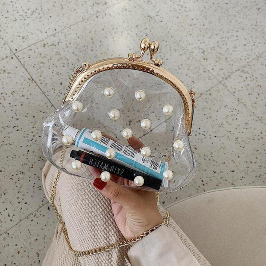 Pearl Jelly Chain Messenger Bag Women by GJG Denim