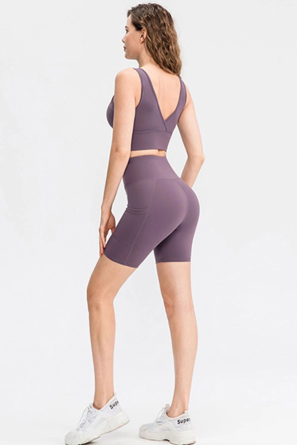 Wide Waistband Sports Shorts with Pockets by Lady Ros