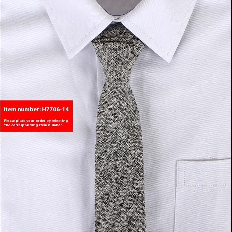 Solid Color Narrow Cotton Men's 6cm Tie by GJG Denim