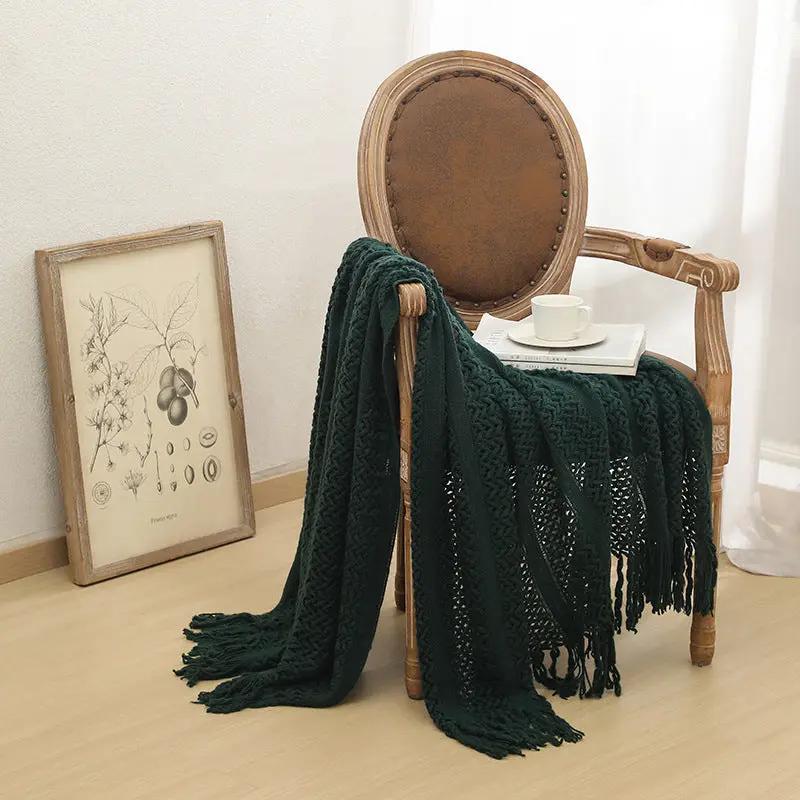 Knitted Sofa Throw Blanket by GJG Denim