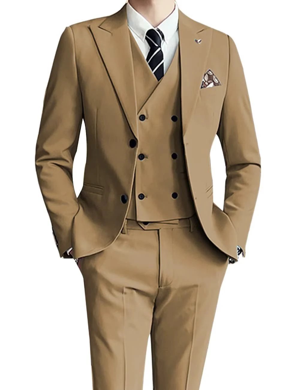 Men's Three-Piece Suit Assorted Colors by GJG Denim
