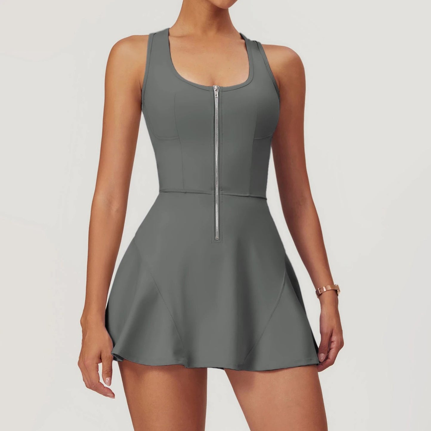 Nude Feel Anti-exposure Basic Sports Dress Women's Summer by GJG Denim