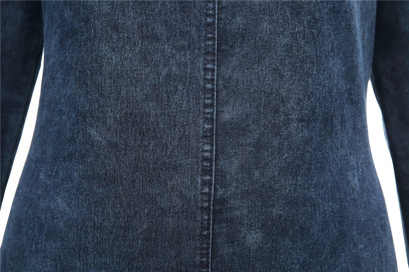 Sleeveless Denim Dress Women's Vintage Cut Neck Wrap Jeans by GJG Denim