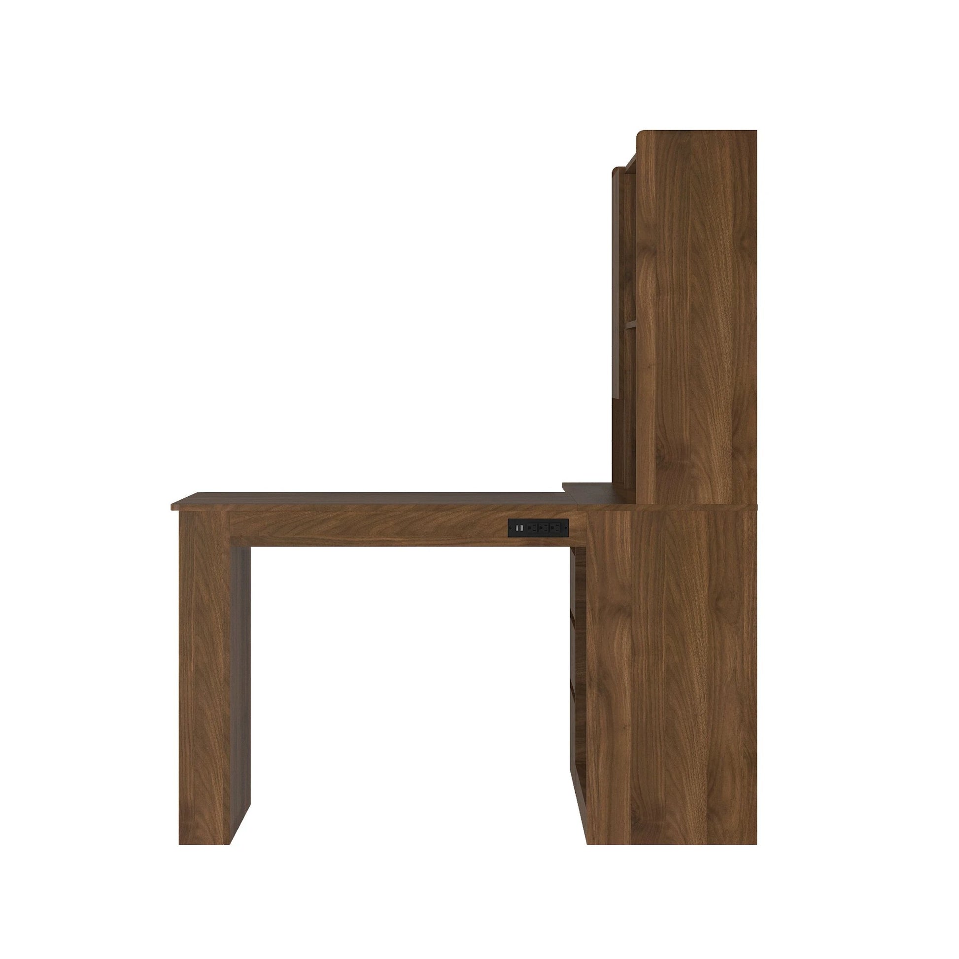 L Shaped Desk, Computer Desk With Drawers, Bookshelf,with LED Light, Modern Corner Desk by GJG Denim
