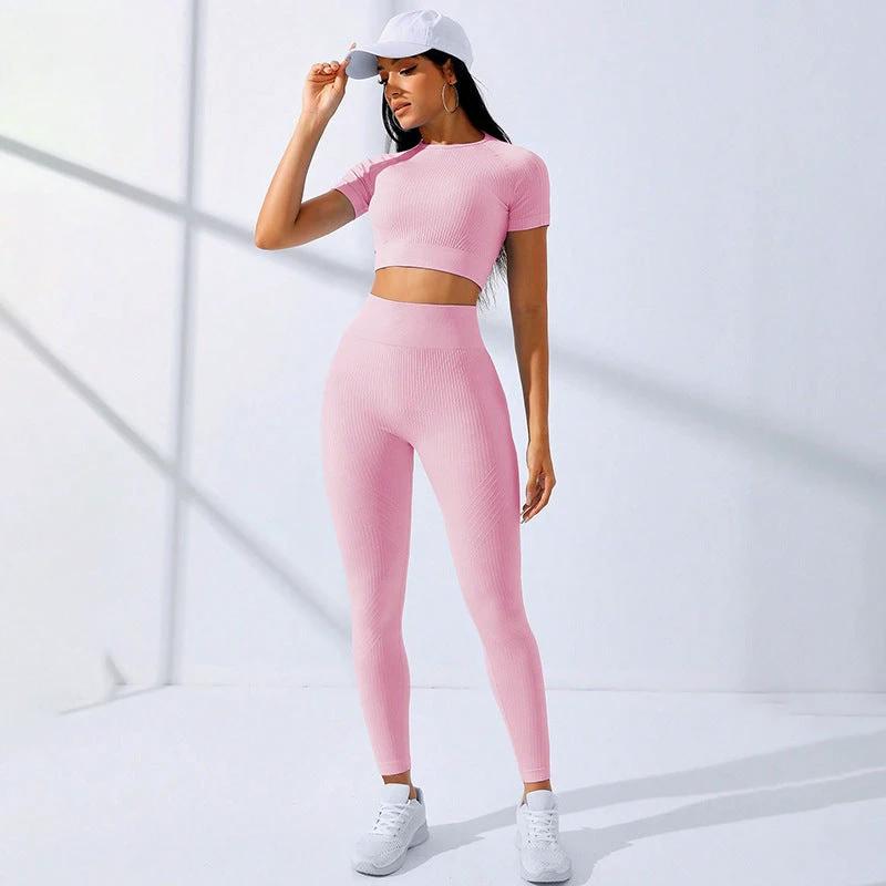 Yoga Clothes Suit Sports High Waist Workout Clothes by GJG Denim