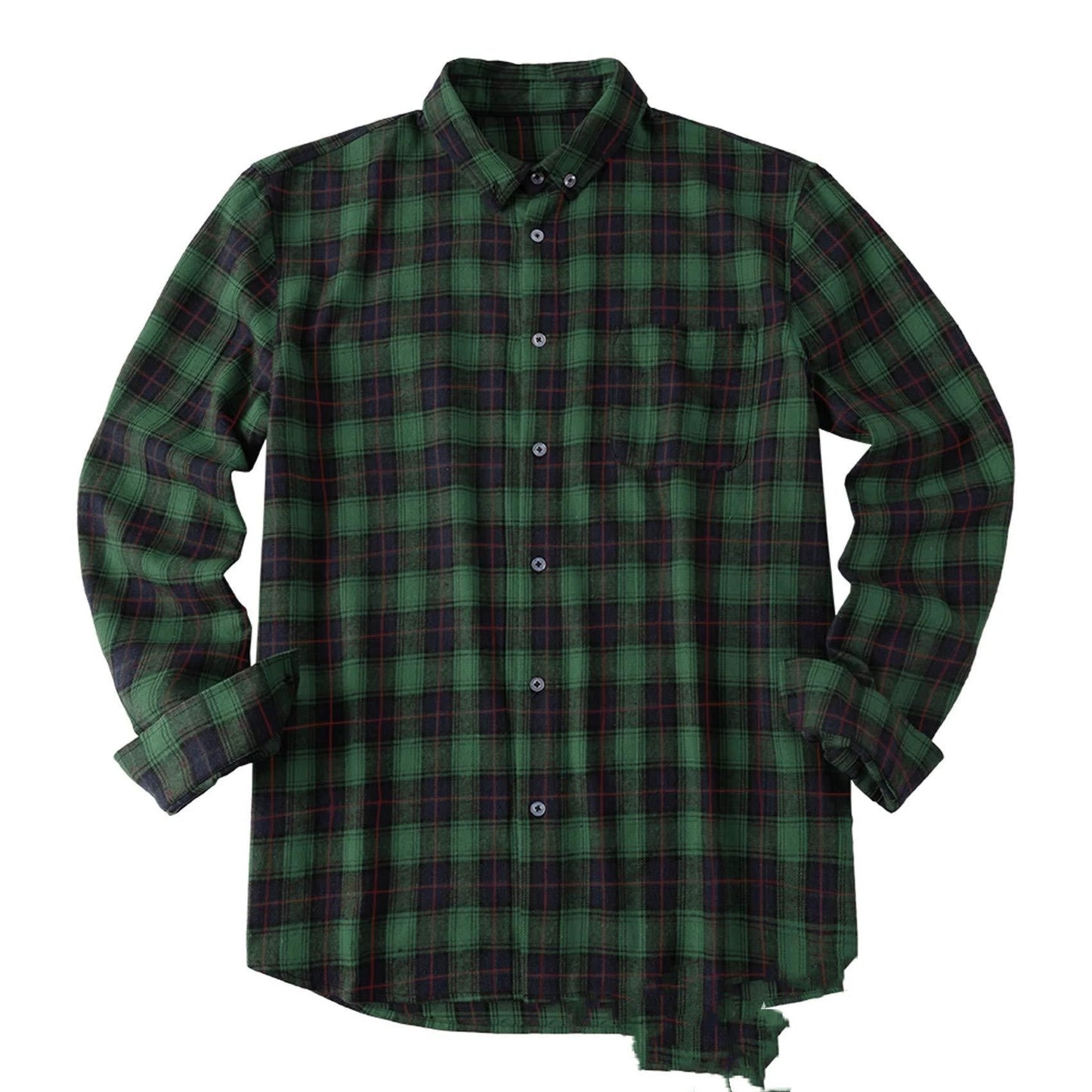Men's Long Sleeve Plaid Shirt by GJG Denim