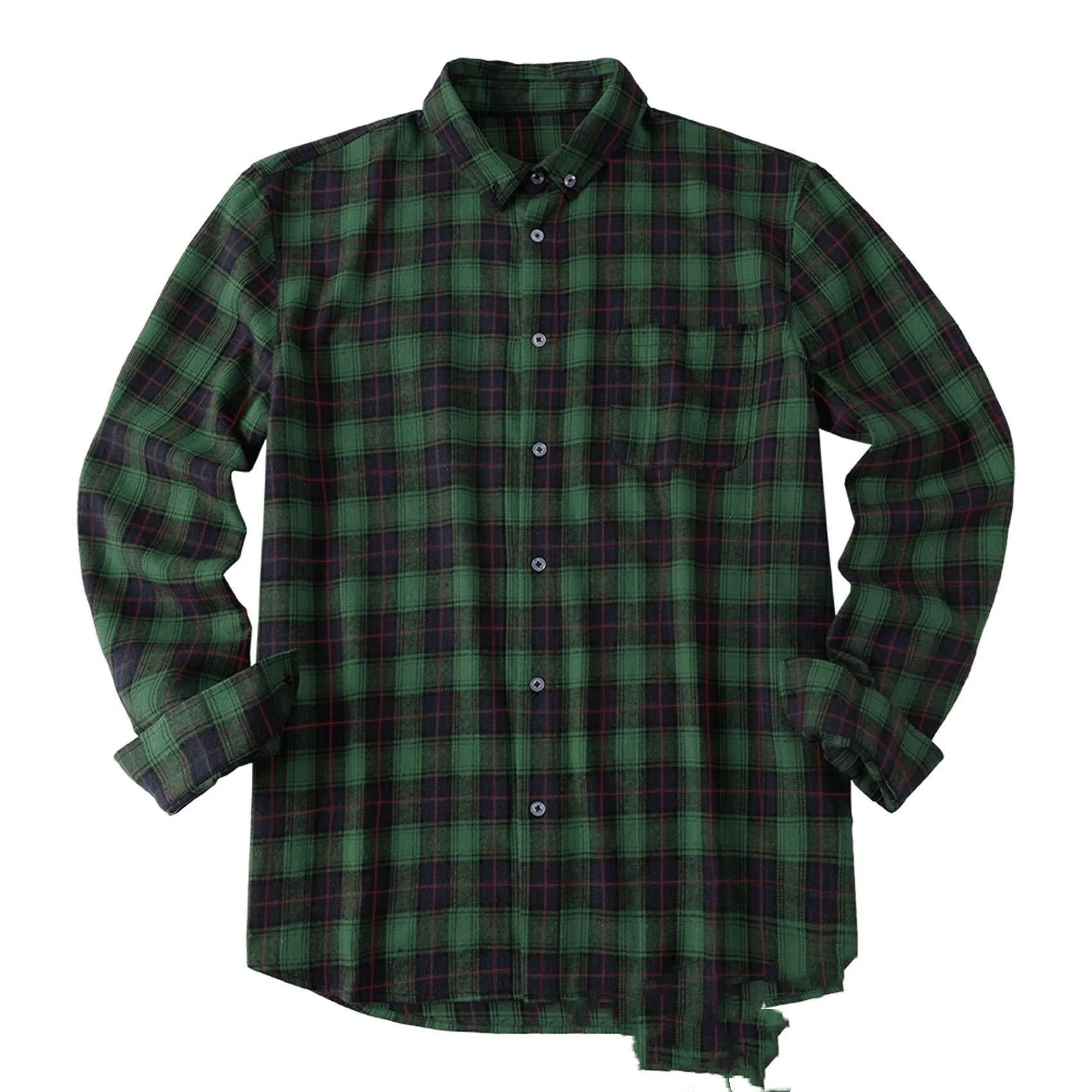Men's Long Sleeve Plaid Shirt by GJG Denim