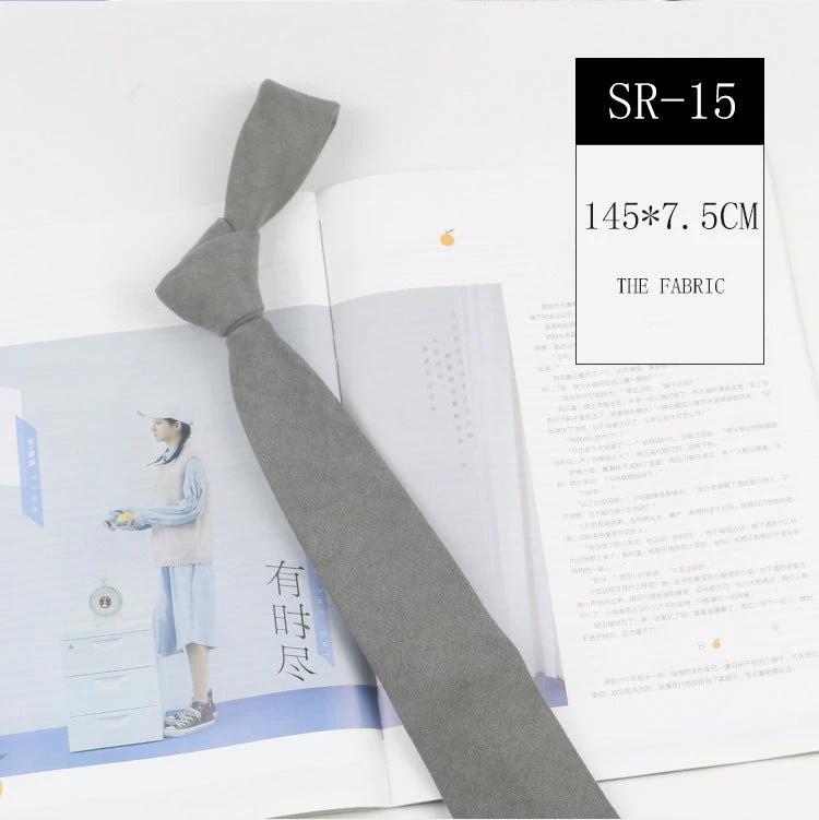 Casual Suede Solid Color 7cm Tie by GJG Denim