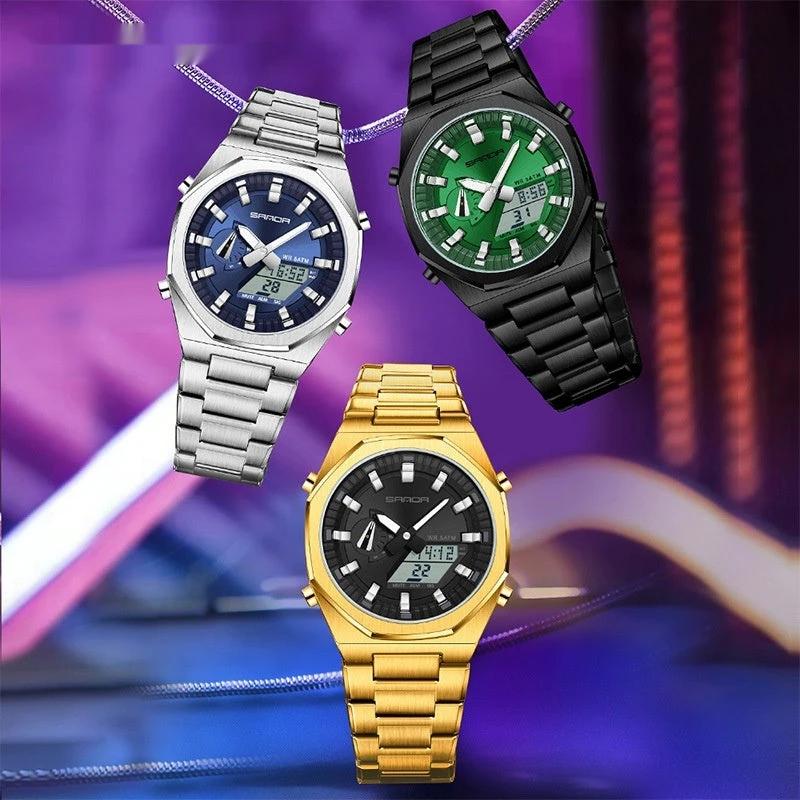 Dual-display Multi-function Men's Watch by GJG Denim