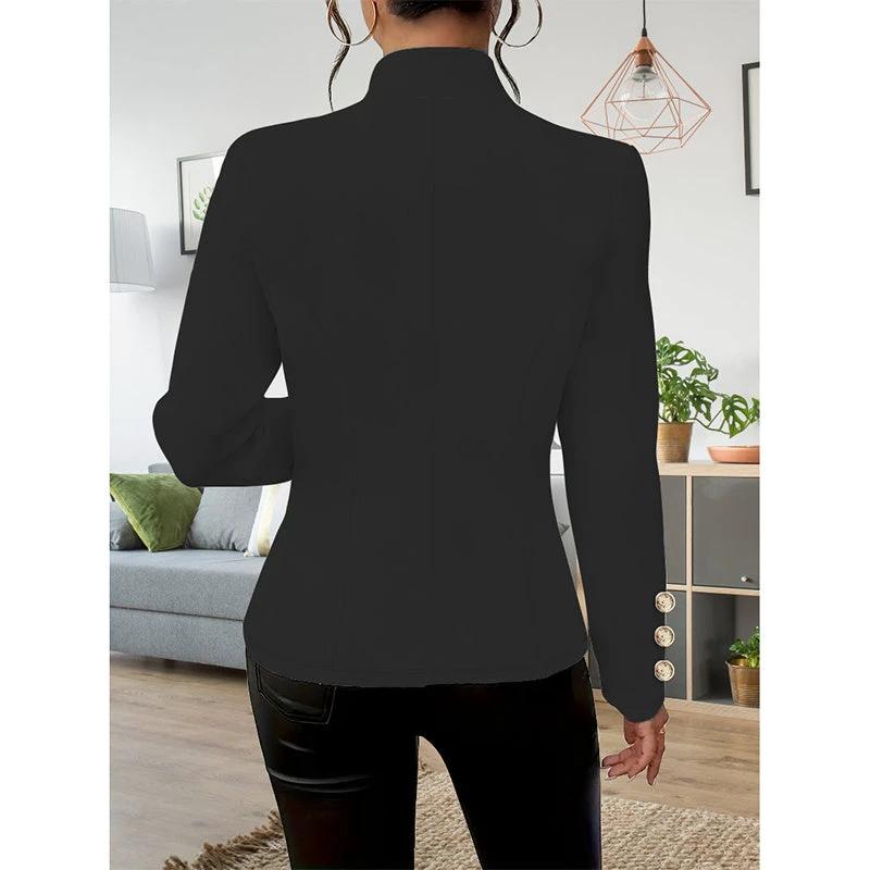 Women Casual Blazers Long Sleeve Business Outerwear Slim Fitting Single Breasted Jacket by GJG Denim