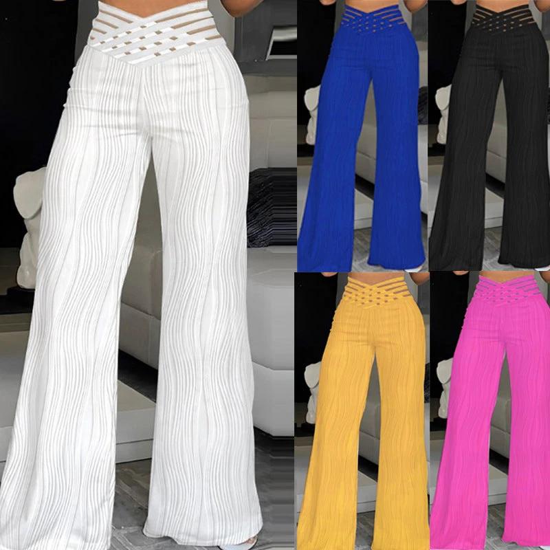 Jacquard Stretch Fabric Bootcut Pants Women by GJG Denim