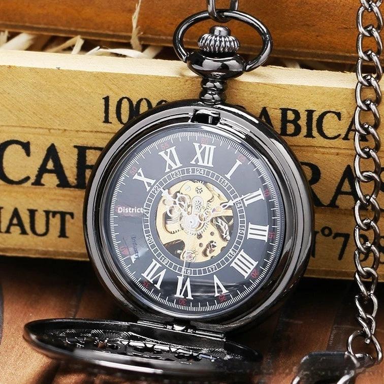 Men's Mechanical Retro Pocket Watch by GJG Denim