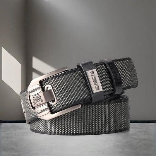Men's Double-sided Canvas Outdoor Casual Belt With Alloy Pin Buckle by GJG Denim