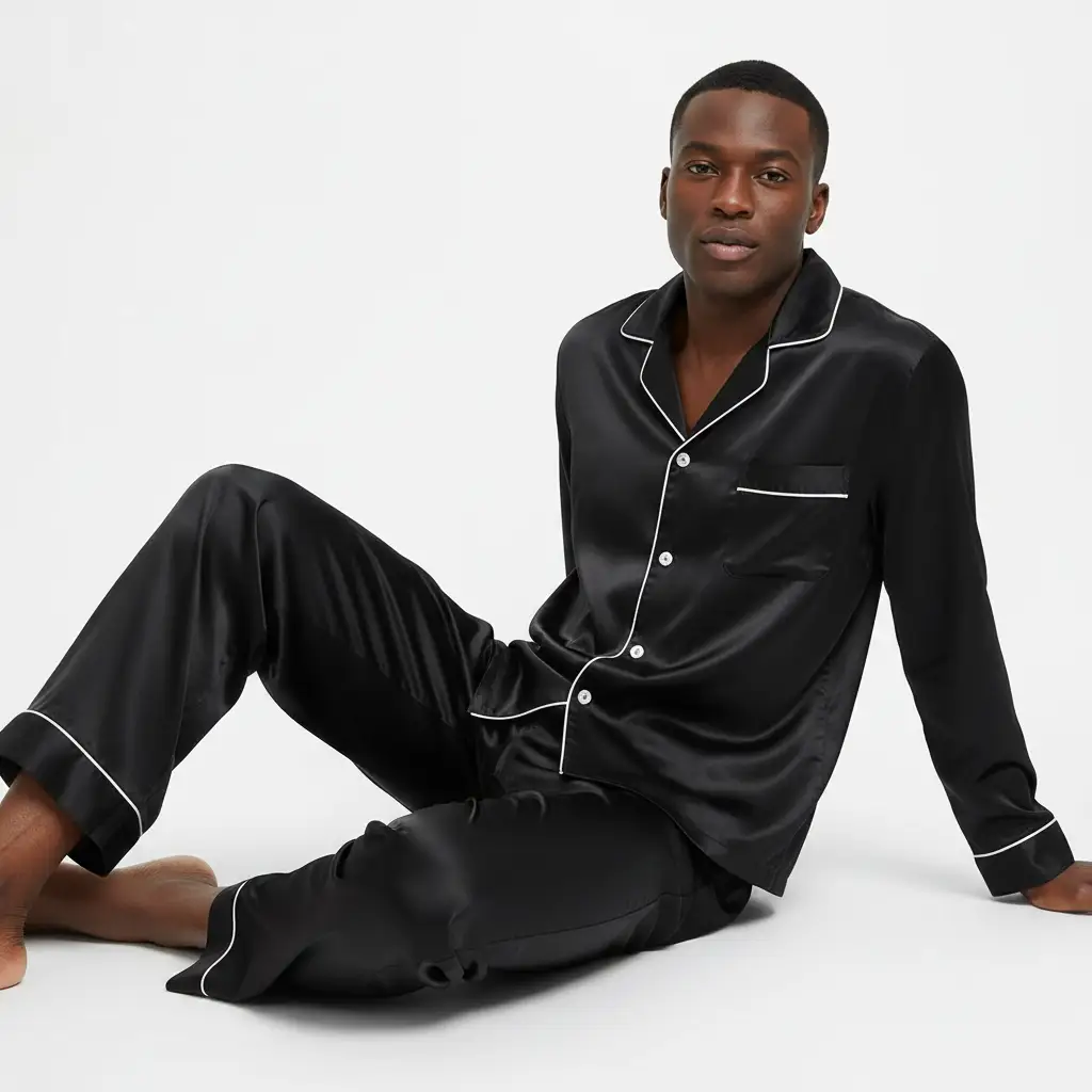 Men's Satin Pajamas by GJG Denim