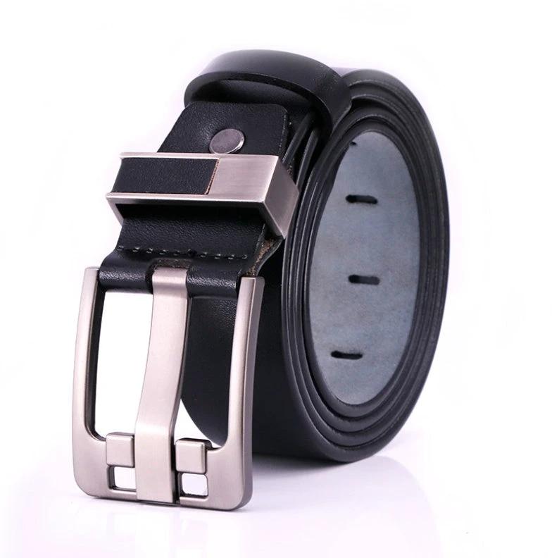 Men's Leather Belt With Pin Buckle by GJG Denim