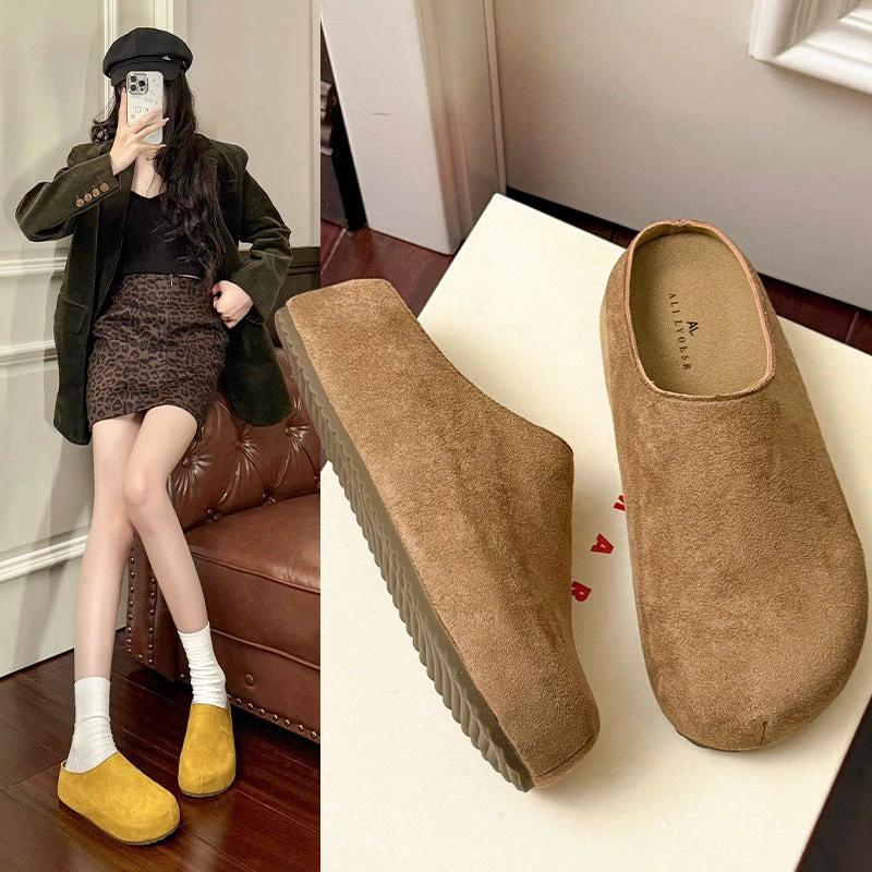 French-style Closed-toe Half-slippers For Women Suitable For Outdoor Wear by GJG Denim