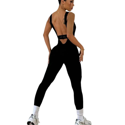 Yoga Tight Jumpsuit One-piece High Elastic Fitness One-piece by GJG Denim