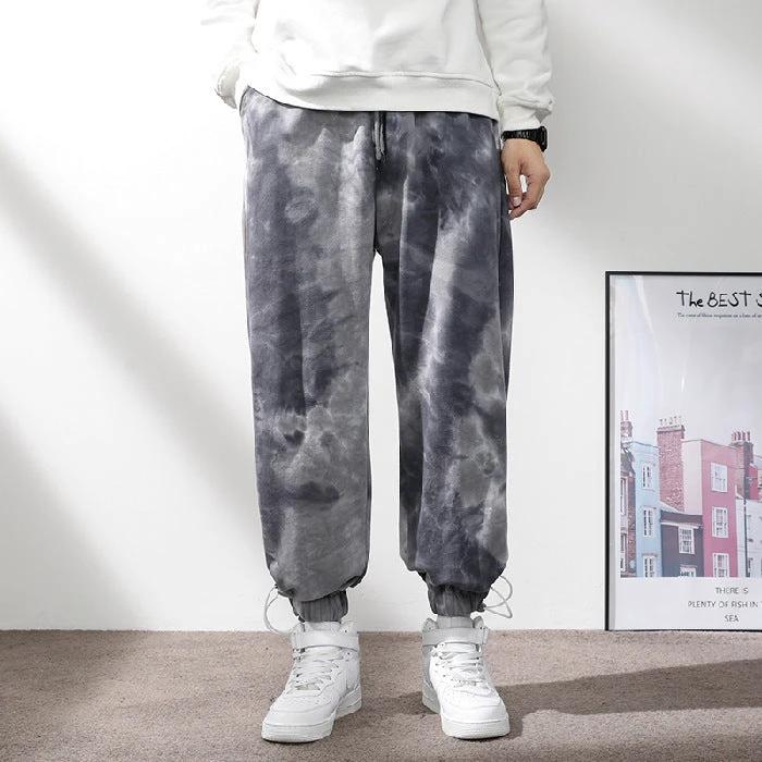 Men's Elastic Waist Drawstring Ankle-tied Sweatpants by GJG Denim