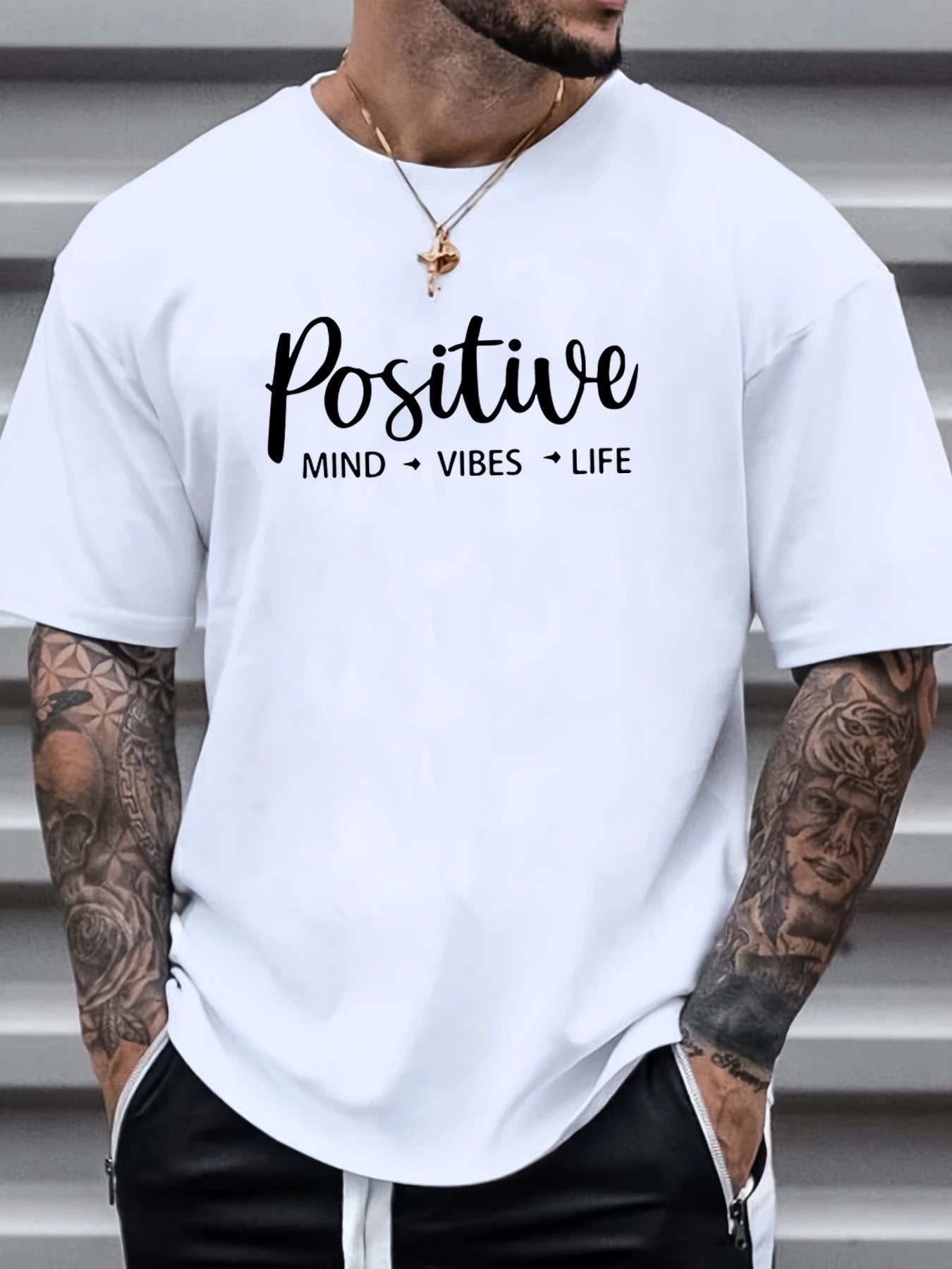 Men's T-shirt, Front Printed T-shirt, Summer, Spring, Autumn Casual Short Sleeved T-shirt, Top As A Gift by GJG Denim