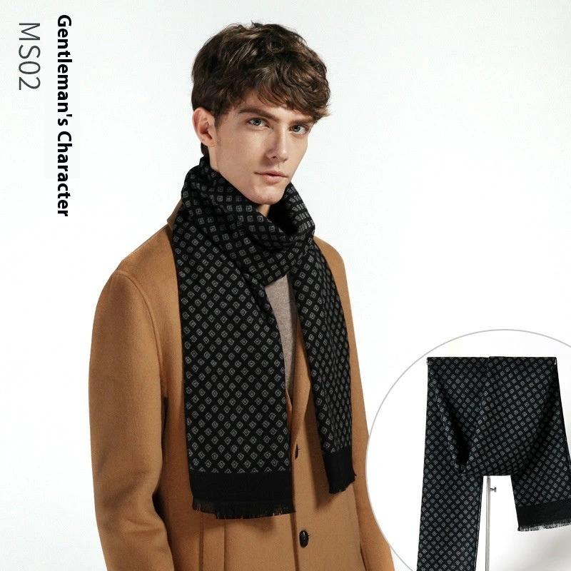 Simple Plaid Warm Keeping Artificial Cashmere Scarf by GJG Denim