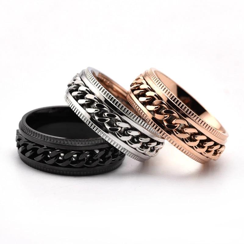 Mens Stainless Steel Spinner Ring by GJG Denim