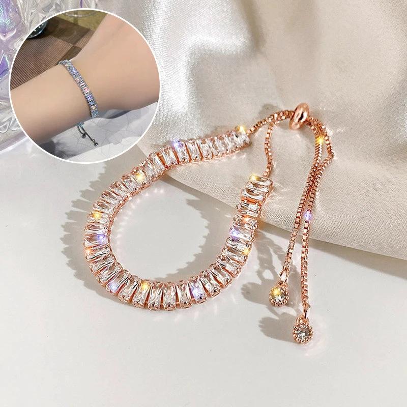 Rhinestone Bracelet Ins Fashion Shiny Adjustable Bracelet Women Jewelry by GJG Denim